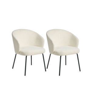 Set of 2 Boucle Upholstered Chairs